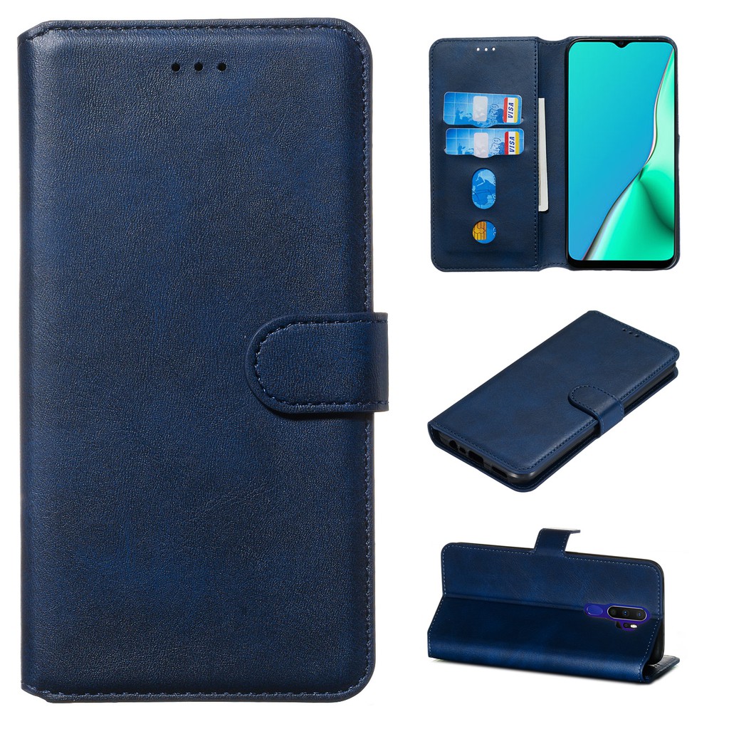 Bao da điện thoại da bò nắp lật chính hãng cho OPPO F11 pro A11x A9 A5 2020 | BigBuy360 - bigbuy360.vn
