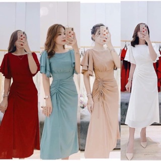 Đầm công sở dự tiệc maxi tay rũ rút thân
