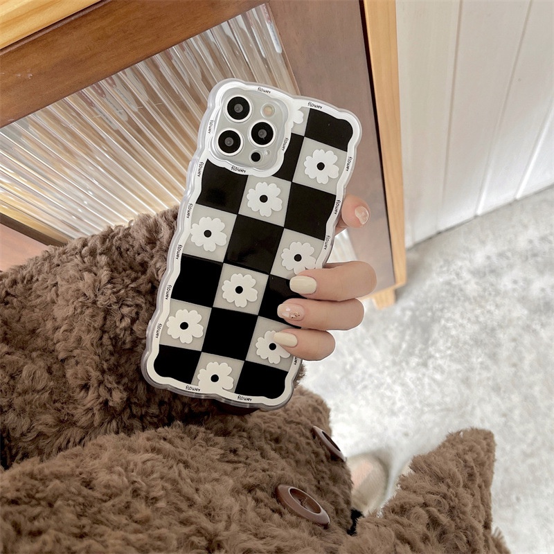 Ốp lưng iphone trong lượn sóng hoa caro 6/6plus/7/7plus/8/8plus/xs/11/12/13/pro/max/plus/promax-Sale Hot G1-3