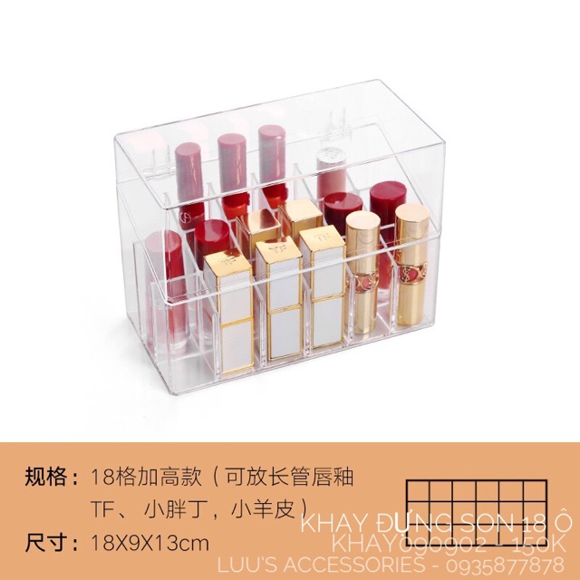 Khay Đựng Son 18 Ô Có Nắp KHAY090902