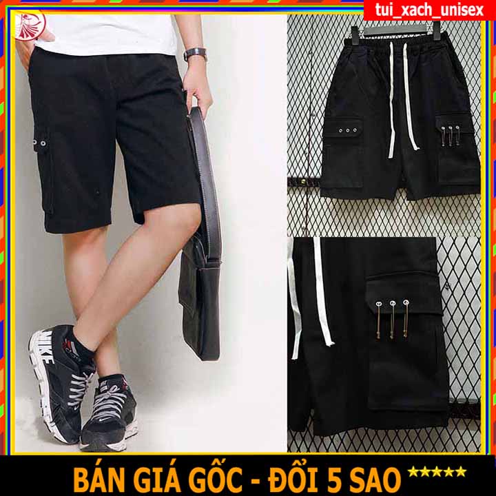 ❤️ GIÁ SỈ ❤️ QUẦN SHORT KAKI NAM NỮ, QUẦN SỌT TÚI HỘP ĐEN KHÓA TÚI ĐỌC ĐÁO, QUẦN LỮNG TÚI HỘP ( kèm khuyên )