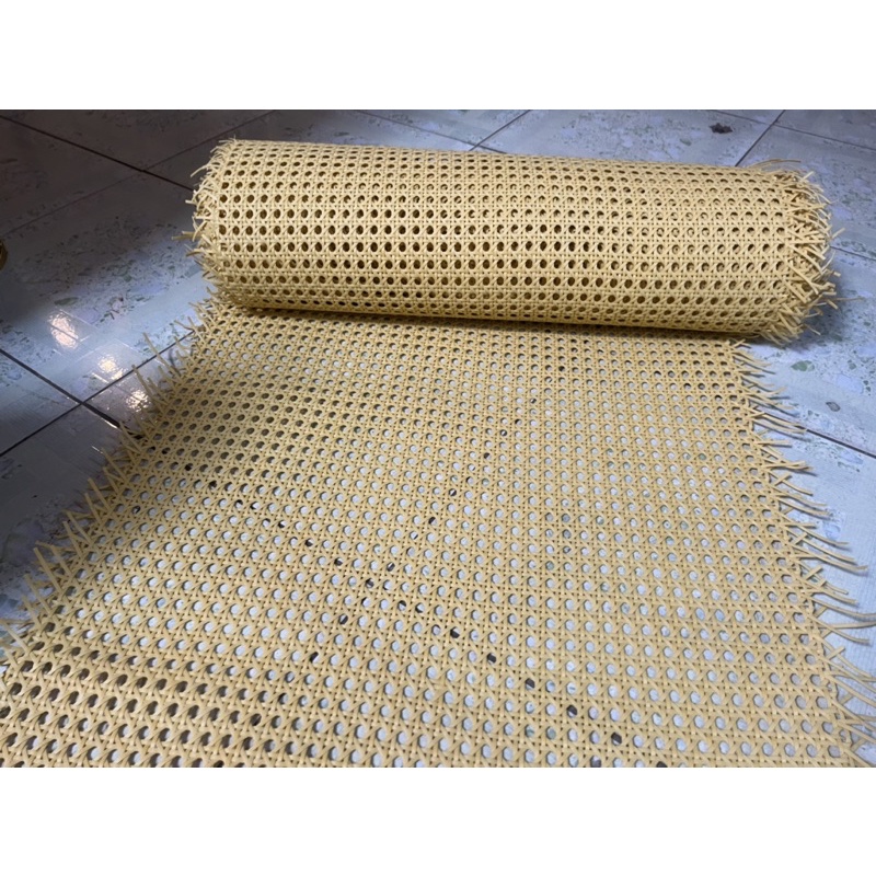 Lưới mây mắt cáo vàng kem khổ 60 hàng xuất dư 120k/m