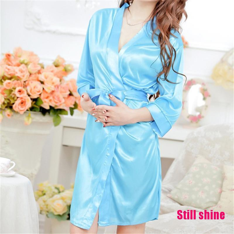 Bộ Đồ Ngủ Vải satin Phối Ren Quyến Rũ