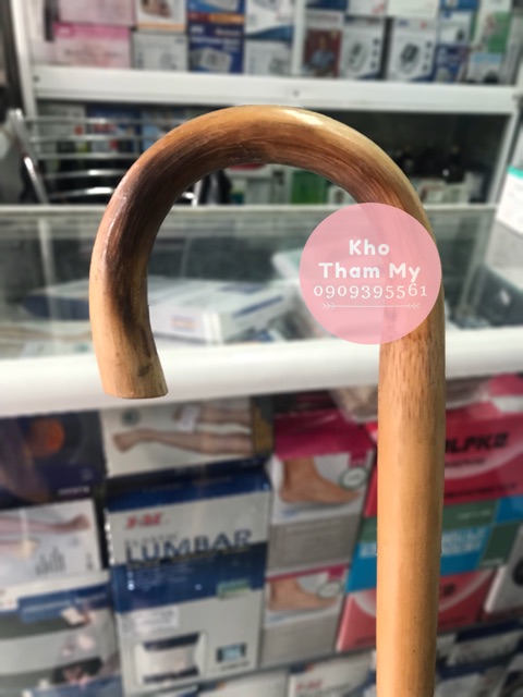 Gậy gỗ mây batoong chống dành cho người già