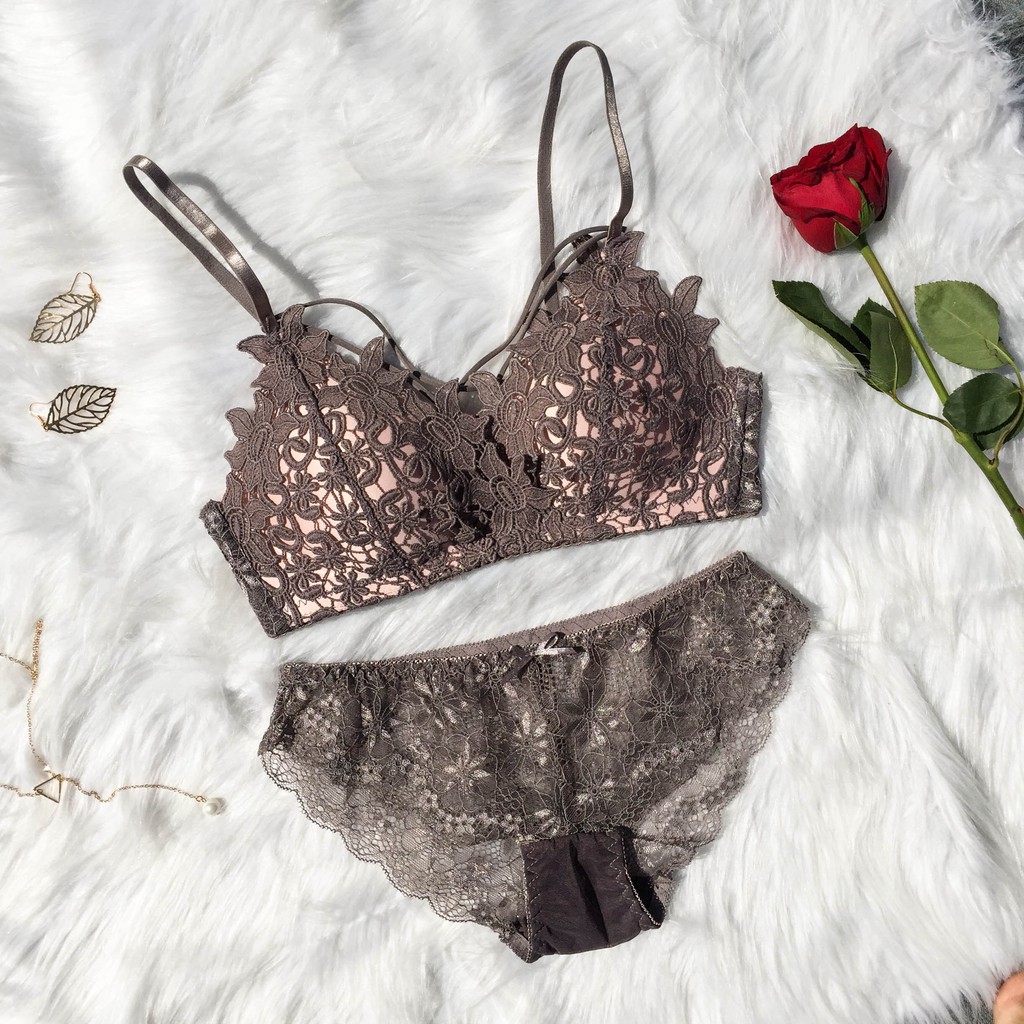 Bộ đồ lót ren đồ lót ren mỏng 5 màu như hình | BigBuy360 - bigbuy360.vn