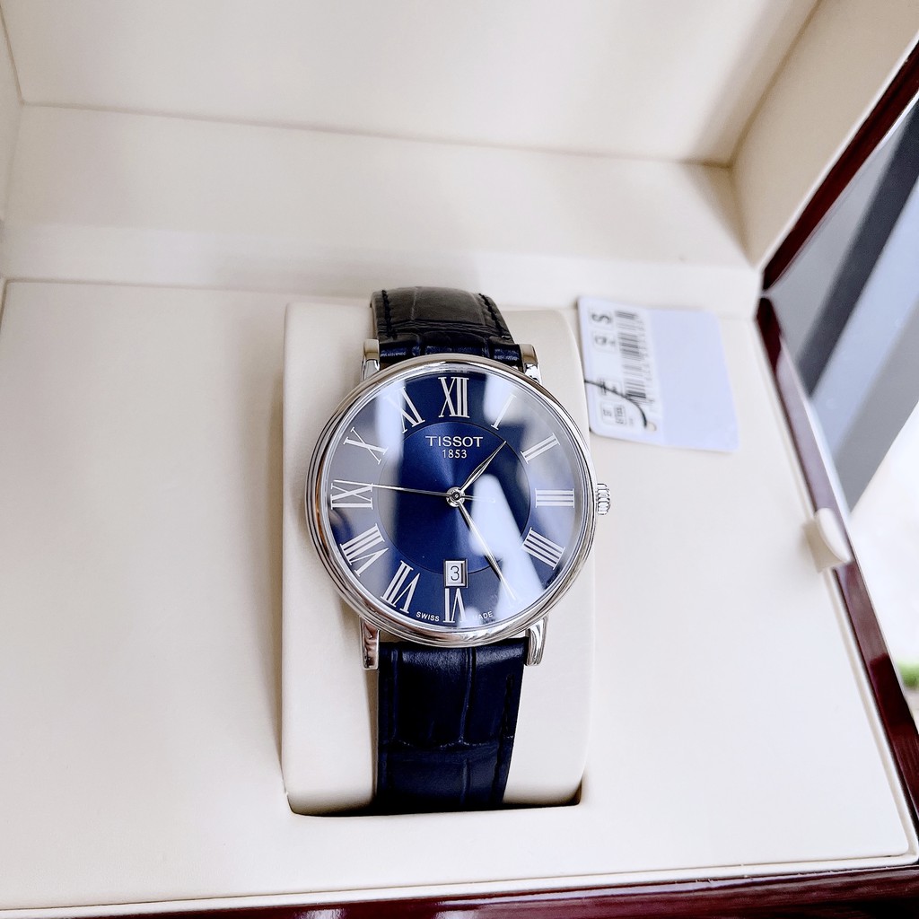 Đồng hồ nam chính hãng Tissot Carson Premium Quartz Blue Dial T122.410.16.043.00 - Máy Quartz pin - Kính Sapphire