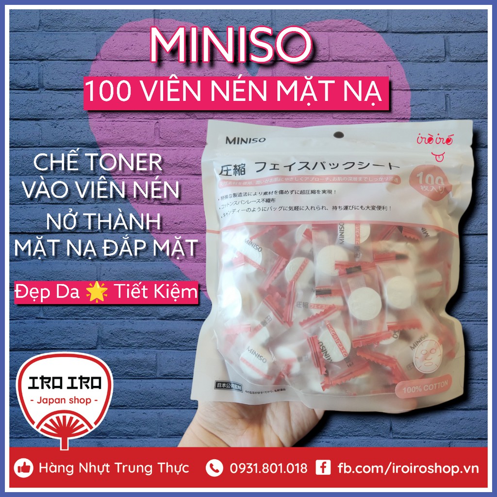 Mặt nạ nén Miniso 100 viên