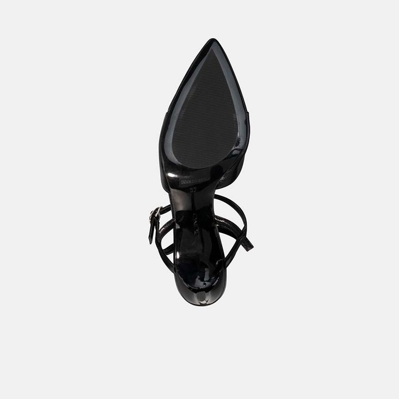 Giày Cao Gót 9cm Thời Trang JUNO Da Trơn Gót Thanh Trang Trí Đính Đá CG09141