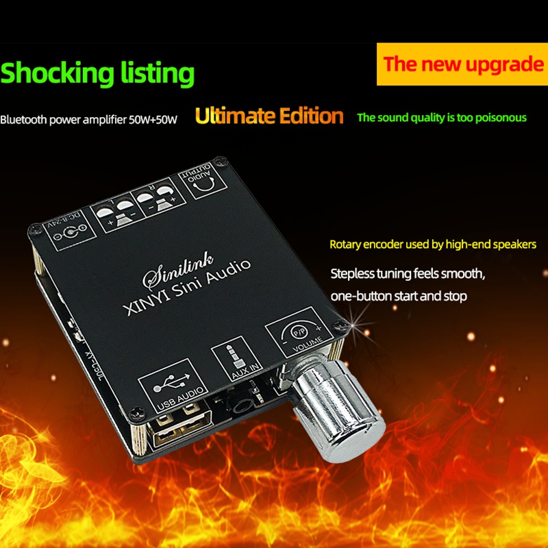 Bộ Khuếch Đại Âm Thanh Kỹ Thuật Số Mini Xy-C50L Kết Nối Bluetooth 5.0
