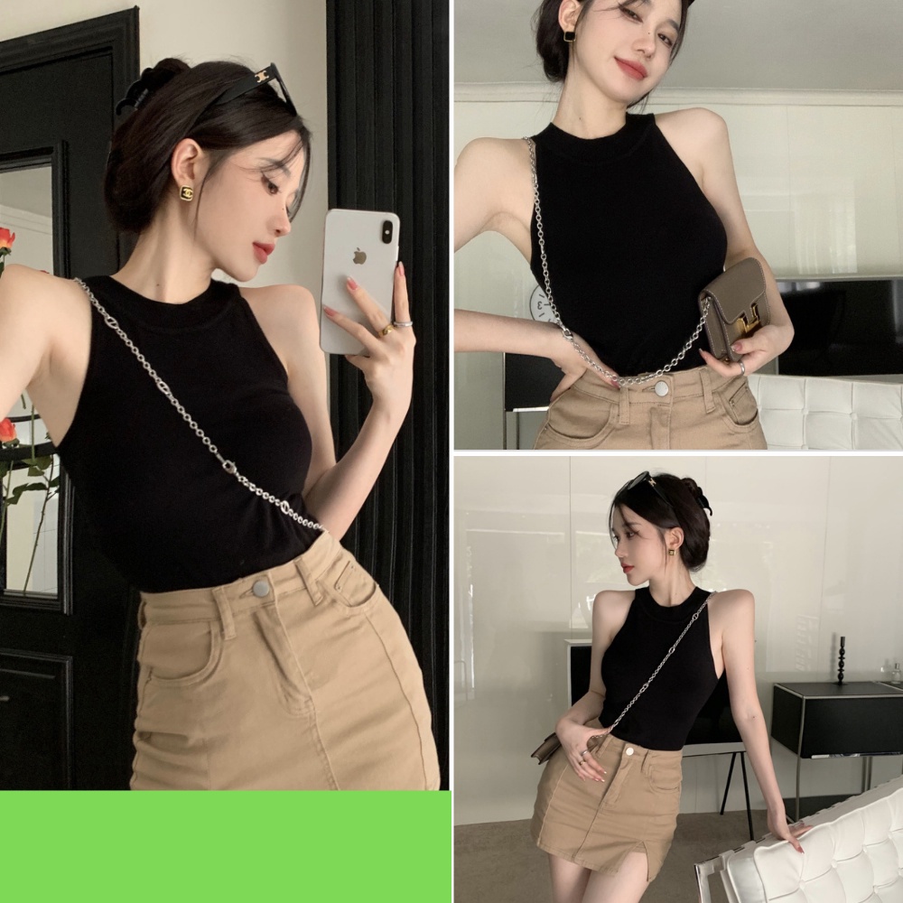 Áo thun nữ, áo 3 lỗ co dãn về màu đen, trắng, nude, xanh neon, hồng freesize <53kg alohashop91