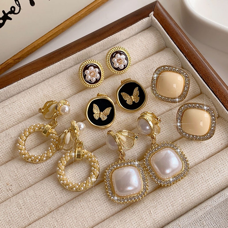 Set 5 Kẹp Tai Không Xỏ Lỗ Phong Cách Hong Kong Cá Tính Dành Cho Nữ