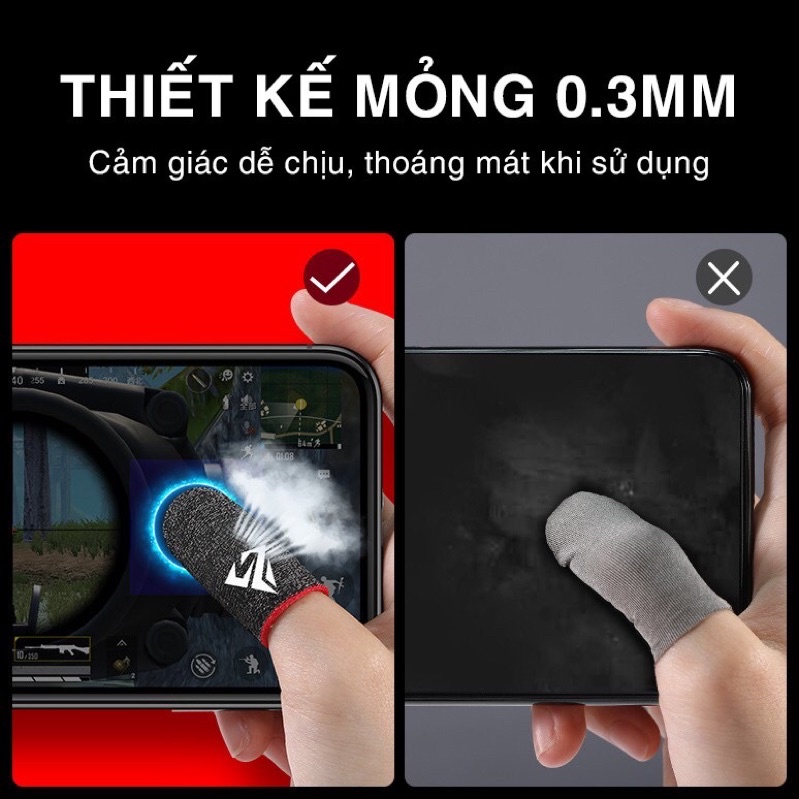 Bao Tay Chơi Game ff, Pubg, Liên Quân.... Găng tay chơi game Chống Mồ Hôi, Siêu Nhạy, Co Giãn Cực Tốt Bằng Sợi Carbon