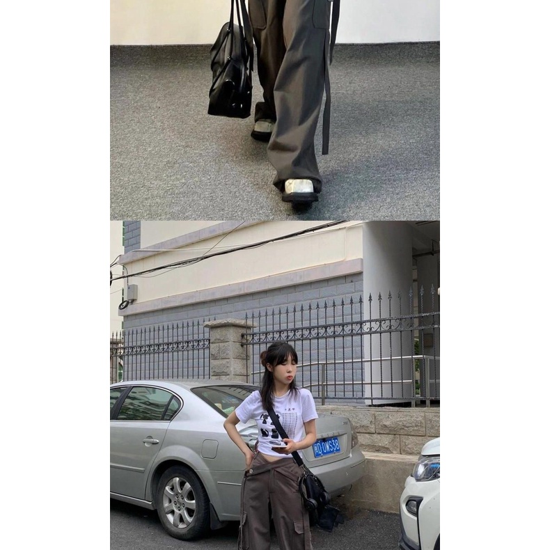 Quần Yếm Zhuangji Mỏng Dáng Rộng Cột Dây Kiểu Retro Mỹ Thời Trang Mùa Hè Cho Nam Và Nữ