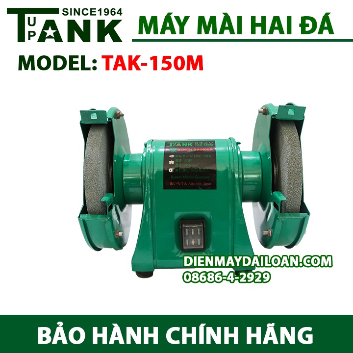 Máy mài bàn 2 đá | Máy mài cố định 2 đầu TANK TAK-150, 100% dây đồng