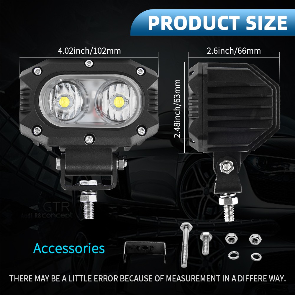 UNI-SHINE LED Pod Lights 4inch Flood Beam Driving Lights Fog Lights LED Work Light for Truck ATV Motor Boat