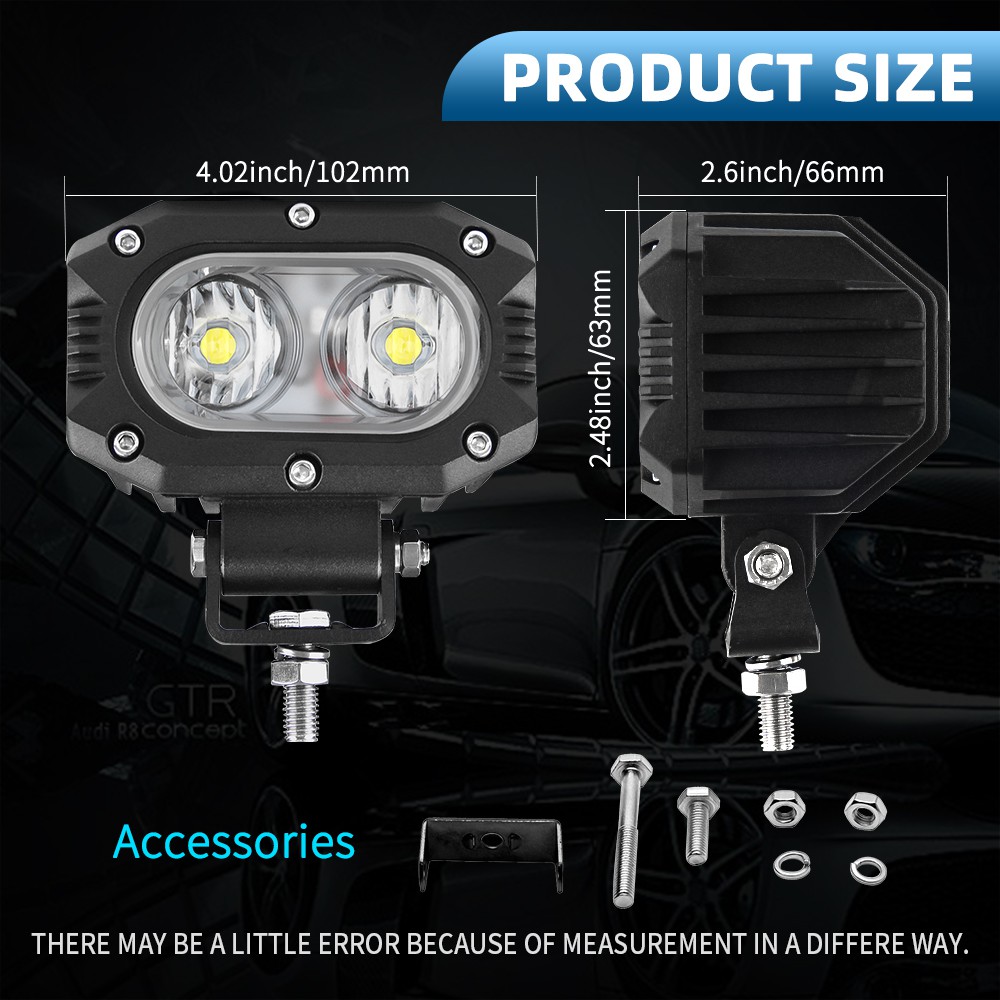 UNI-SHINE LED Pod Lights 4inch Flood Beam Driving Lights Fog Lights LED Work Light for Truck  Motor