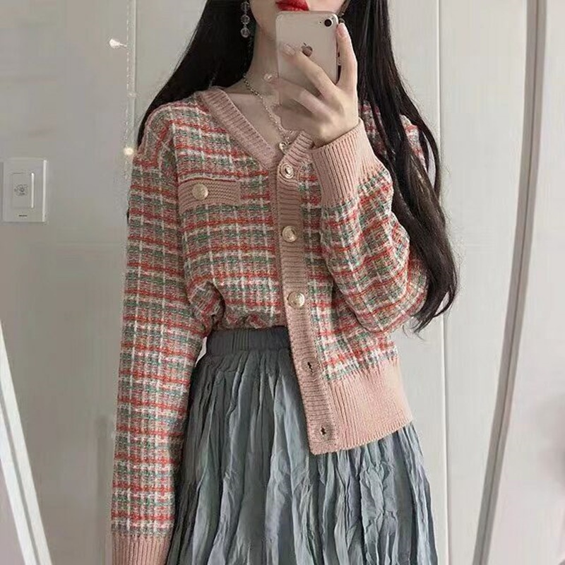 Áo khoác cardigan dệt kim tay dài thời trang thu đông Hàn Quốc mới