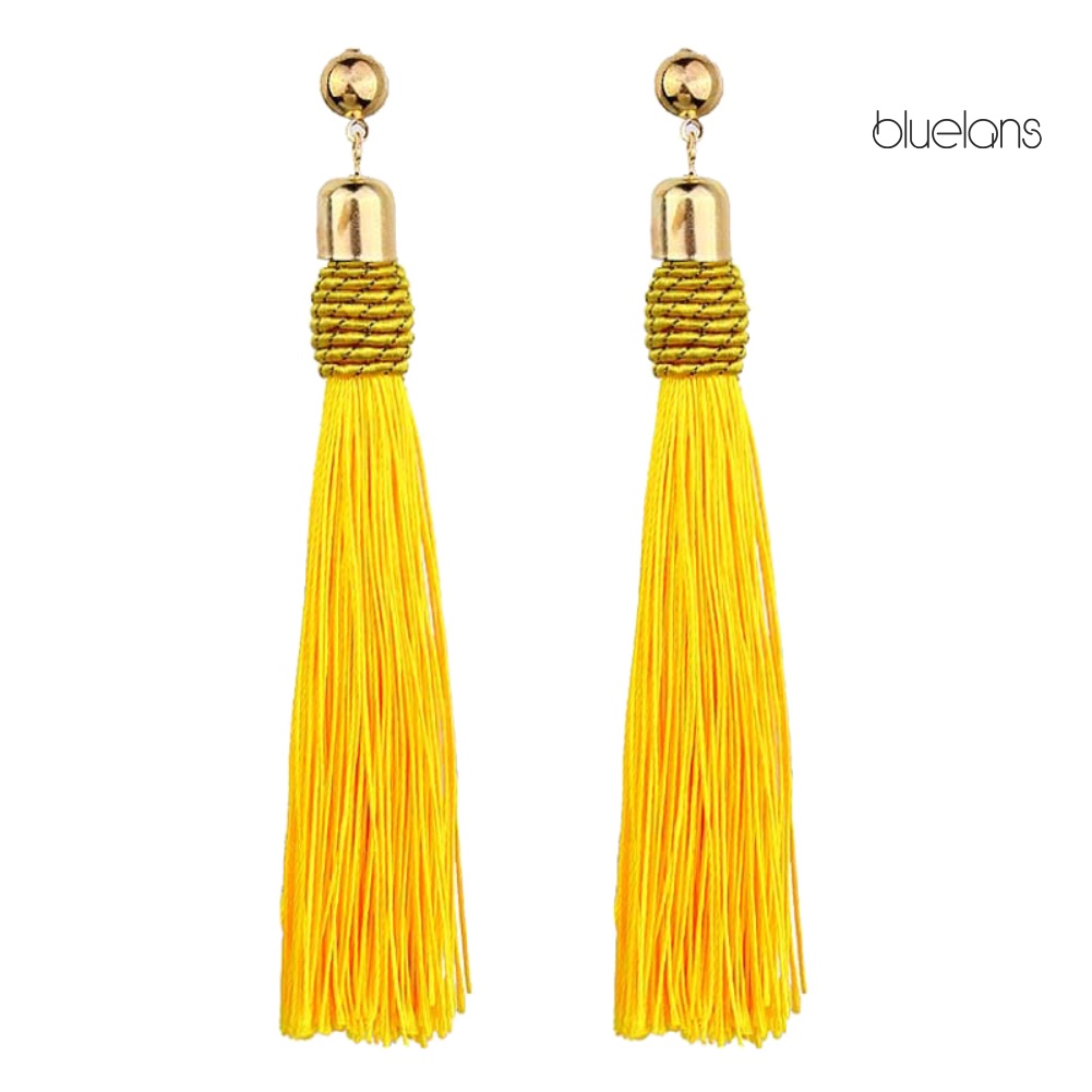 Bông Tai Dạng Dây Tua Dài Phong Cách Bohemian Cho Cô Dâu