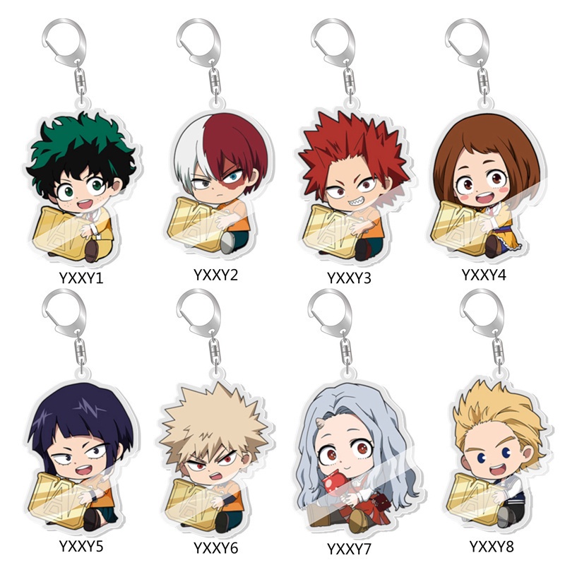 Móc khóa nhựa acrylic trong suốt thiết kế kiểu nhân vật phim My Hero Academia