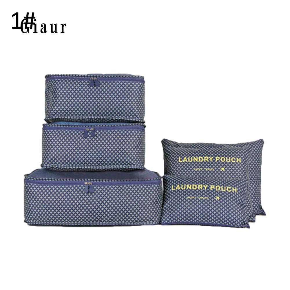 Set 6 túi đựng đồ đa năng bằng vải oxford nhiều kích cỡ thiết kế đẹp mắt tiện dụng