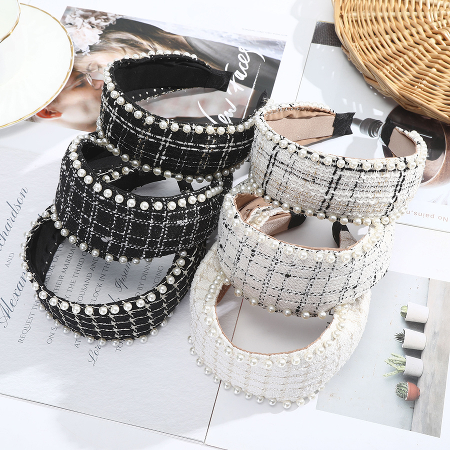 Băng đô cài tóc đính ngọc trai giả kiểu Hàn Quốc