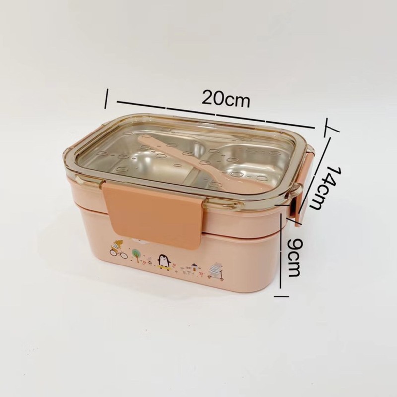 Hộp cơm inox vuông_tròn chia 3 ngăn ❤️FREESHIP❤️hàng cao cấp