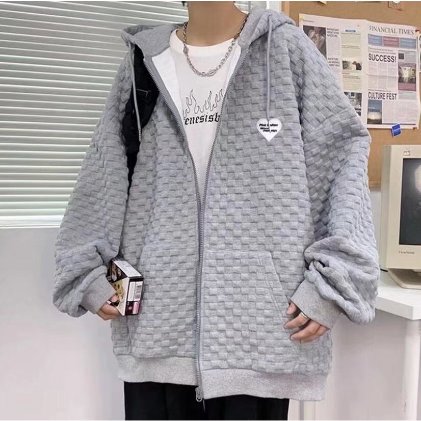 Áo Khoác Hoodie Nam Nữ Màu Trơn Phối Dây Xích Kiểu Hàn Quốc Thời Trang Cho áo khoác hoodie zip nữ áo khoác hoodie form rộng áo khoác hoodie cặp