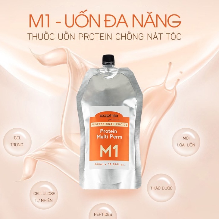 Thuốc uốn tóc đa năng Sophia Platinum M1 chống nát dành cho tóc trung bình 500ml Hàn Quốc