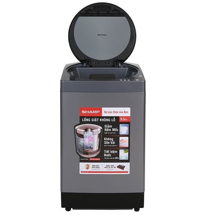 Máy giặt Sharp cửa trên Inverter 9.5kg ES-W95HV-S - Chính hãng BH 24 tháng - Miễn phí lắp đặt