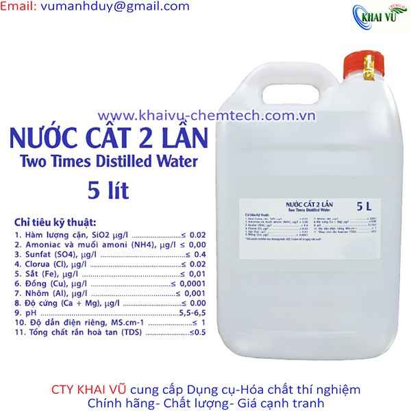 1 Lít Nước cất 2 lần