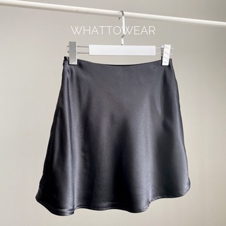 Chân Váy Lụa Dáng A Satin Bóng 2 Màu Đen/Nude