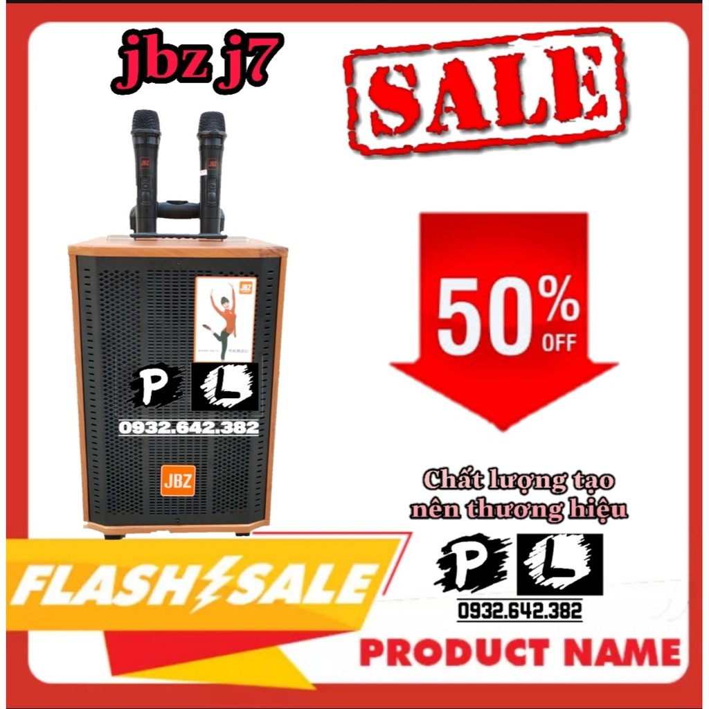 s2 Loa kéo Jbz j7 bass 2 tất kèm 2 micro không dây s123