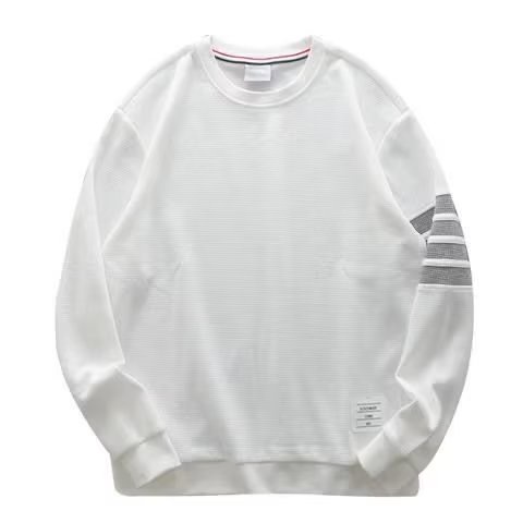 Áo Sweater Tay Dài Cổ Tròn Dáng Rộng Họa Tiết Kẻ Sọc Phong Cách Hip hop Thời Trang Cho Nam Size M-3XL