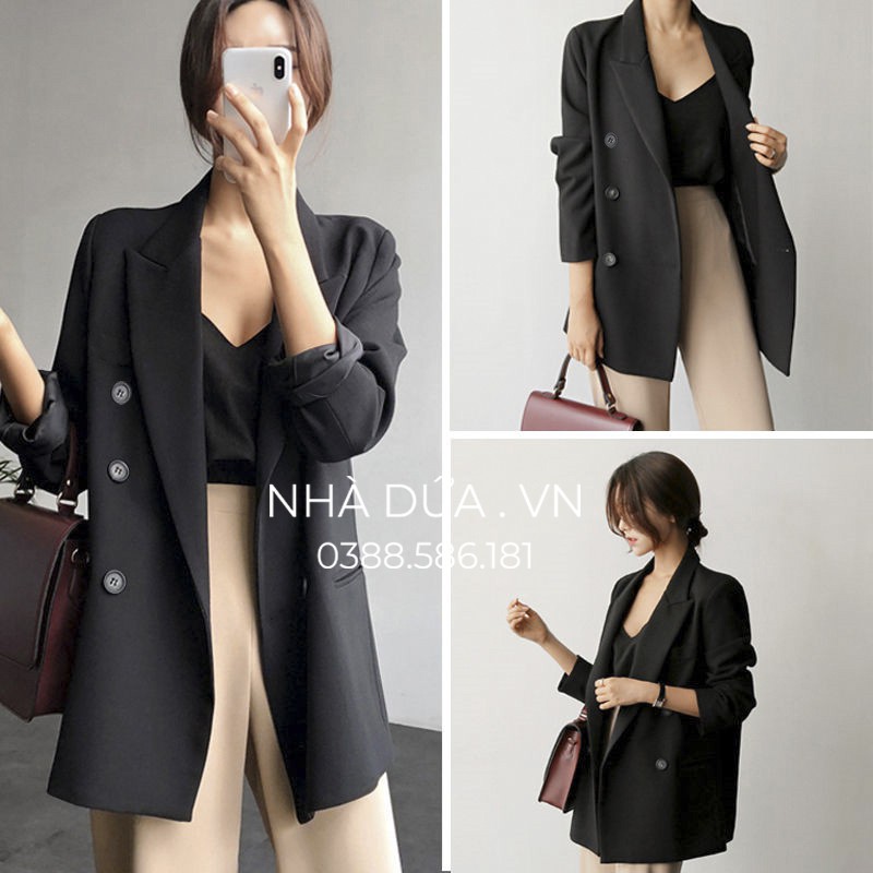 Áo vest nữ khoác ngoài màu hồng 2 lớp Quảng Châu cao cấp - Áo blazer khoác ngoài nhiều màu công sở phong cách Hàn Quốc