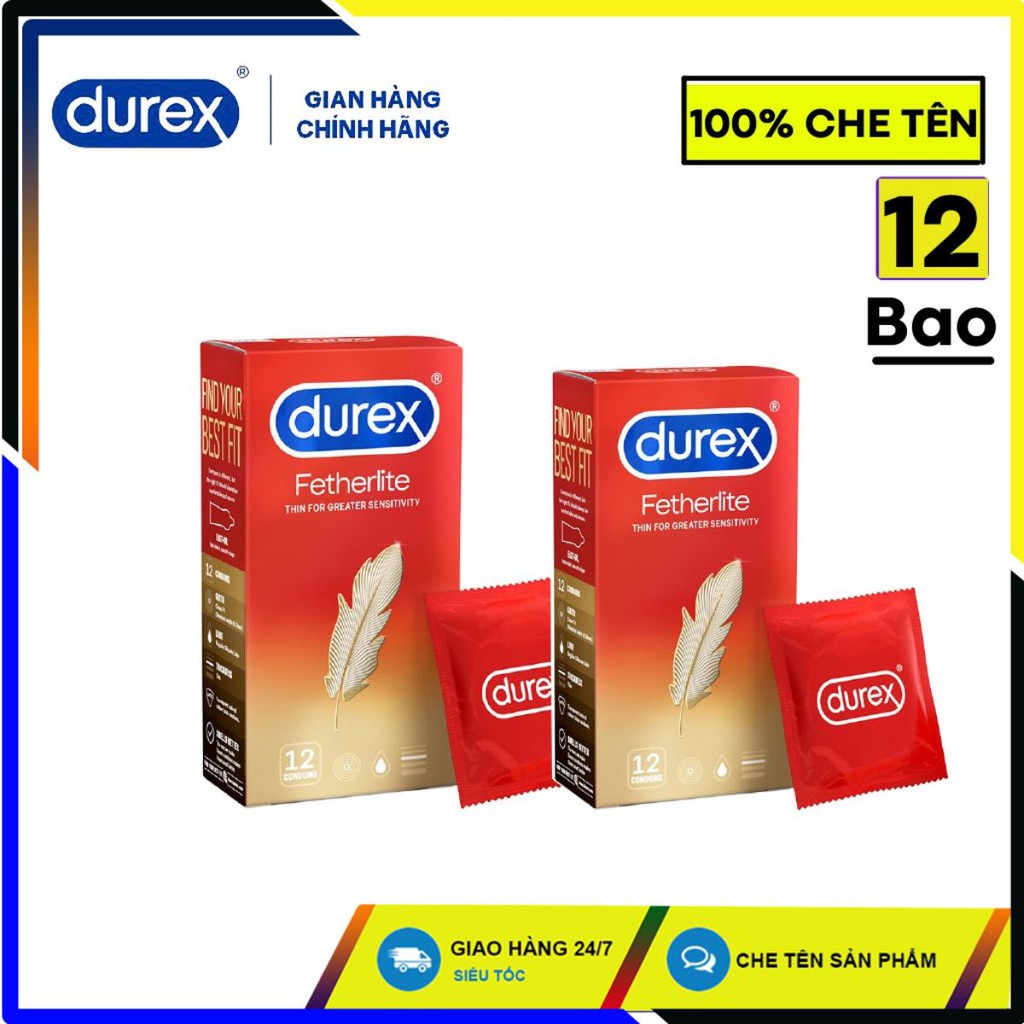 Bộ 2 hộp Bao cao su siêu mỏng DUREX Fetherlite Ultima  siêu mỏng 12bao / 1 hộp