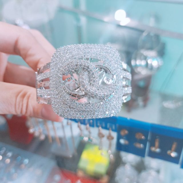 Vòng Bạc Ý , chất liệu Bạc xi Bạch kim cao cấp đẹp như vàng trắng thật