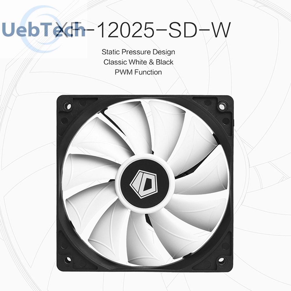 Quạt tản nhiệt màu trắng đen cho máy tính XF-12025-SD-W PWM