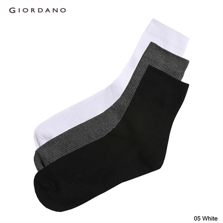 Set 3 đôi vớ Giordano 01155015 thun gân màu trơn dành cho nam