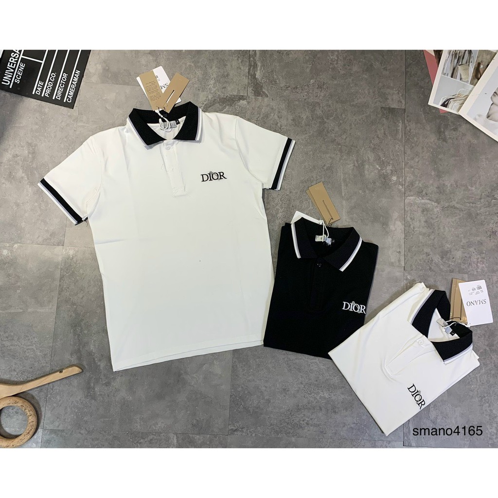 Áo Phông Tshirt Dior Nam Nữ Cổ Áo Đổi Màu, Áo Polo Nam nữ