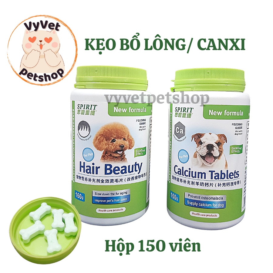 Hộp 150 viên kẹo dưỡng lông/ bổ sung canxi cho chó