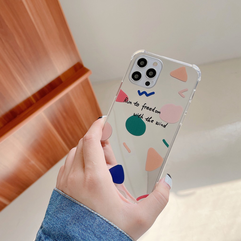 Ốp Lưng Mặt Gương Chống Rơi In Chữ Tiếng Anh Và Hình Học Cho Iphone 7 8 Plus 11 Beautiful Phone 11 Pro 11 Promax 12 12 Pro 12 Promax