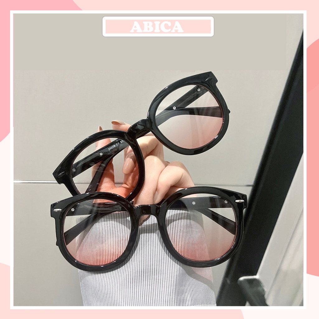 Kính cận thời trang nữ ABICA mắt tròn ngố pha hồng dễ thương hottrend 2022 phong cách Hàn Quốc đẹp giá rẻ 095