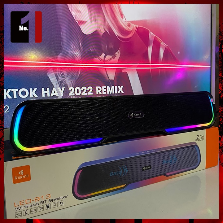 Loa Thanh Máy Tính Soundbar Bluetooth Để Bàn Kisonli 913 Led Rgb Loa Vi Tính Laptop Nghe Nhạc Bass Lớn Âm Thanh Hay | BigBuy360 - bigbuy360.vn