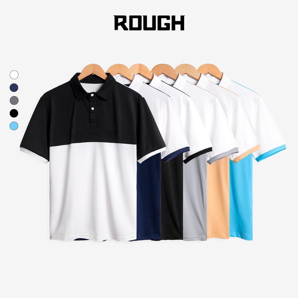 Áo Polo Nam Cổ Bẻ Phối 2 Màu Trẻ Trung ROUGH