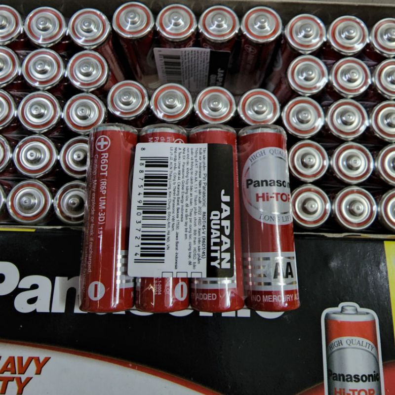 Pin AA Panasonic tiểu màu đỏ R6DT-4S chính hãng