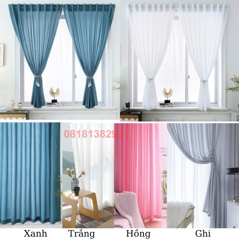 Rèm VOAN LỤA DÀY trang trí cửa sổ cửa chính,background,phông nền livestream chụp ảnh,studio,ngăn giường spa,decor phòng