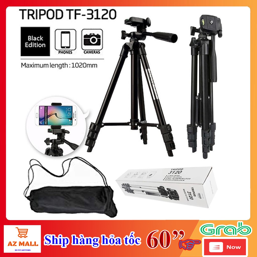 (Hàng Loại 1) Gậy 3 chân chụp hình máy ảnh, điện thoại Tripod TF - 3120 Full hộp và bao đeo
