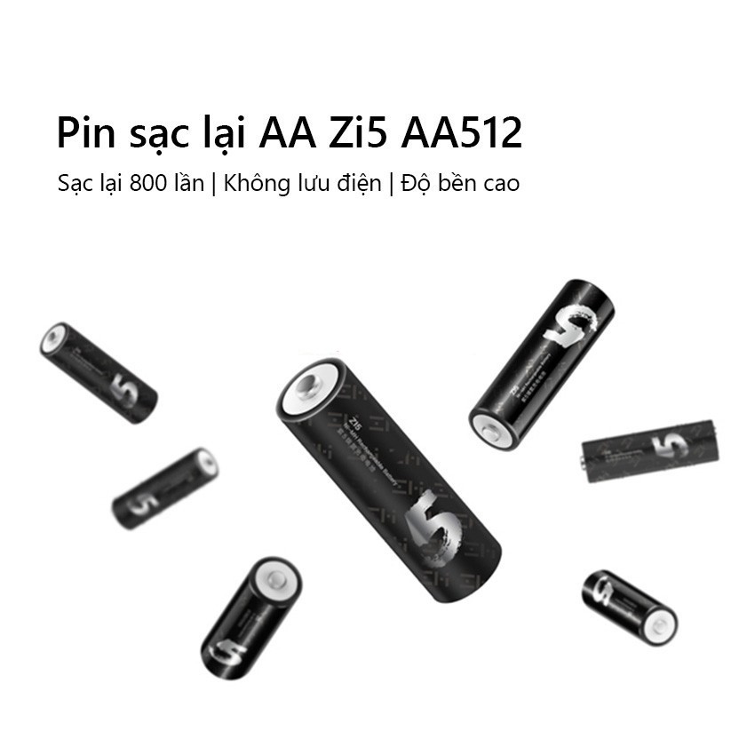 Bộ Pin Sạc Lại ZMI AA512 AAA711 Pin cúc(4 viên AA AAA) Bảo Hành 1 Tháng