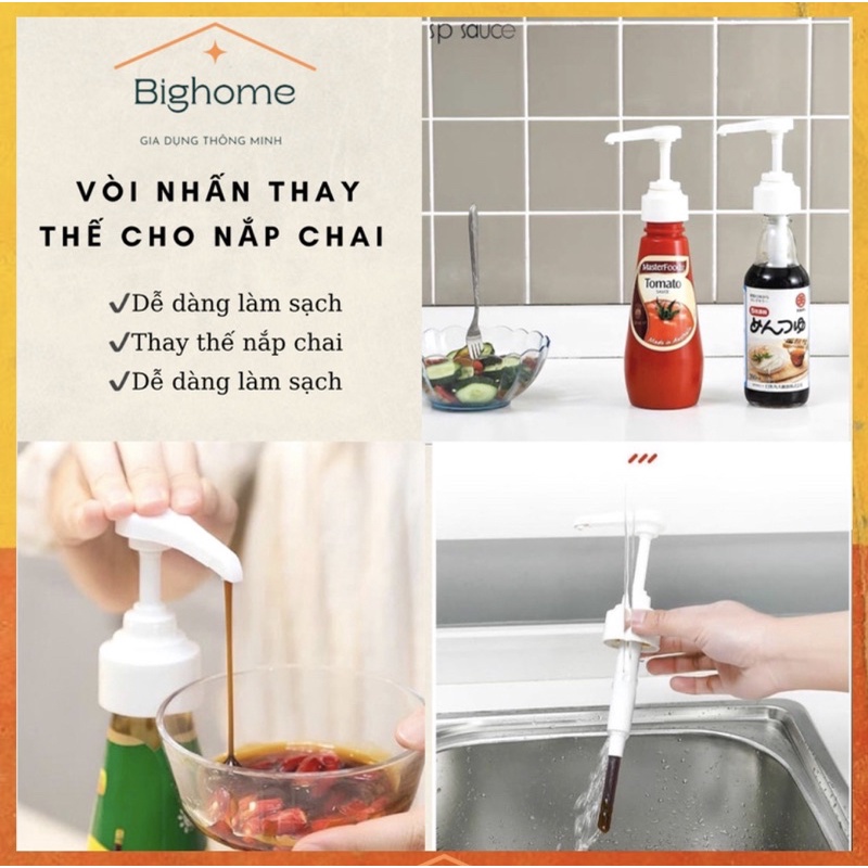 Vòi nhấn thay thế cho nắp chai nước mắm - nước tương - sữa tắm 15