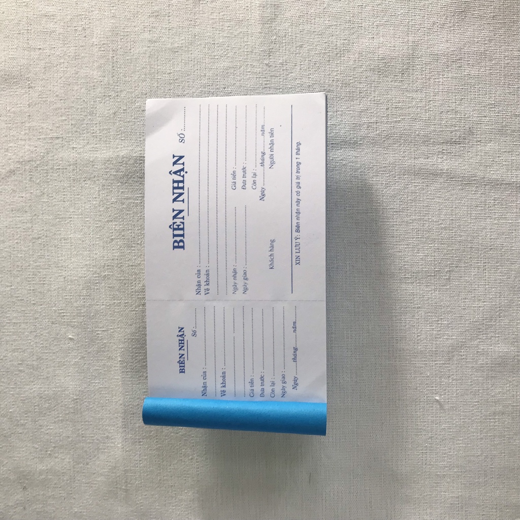 BIÊN NHẬN 1 LIÊN FO 9X10,5cm 50 TỜ